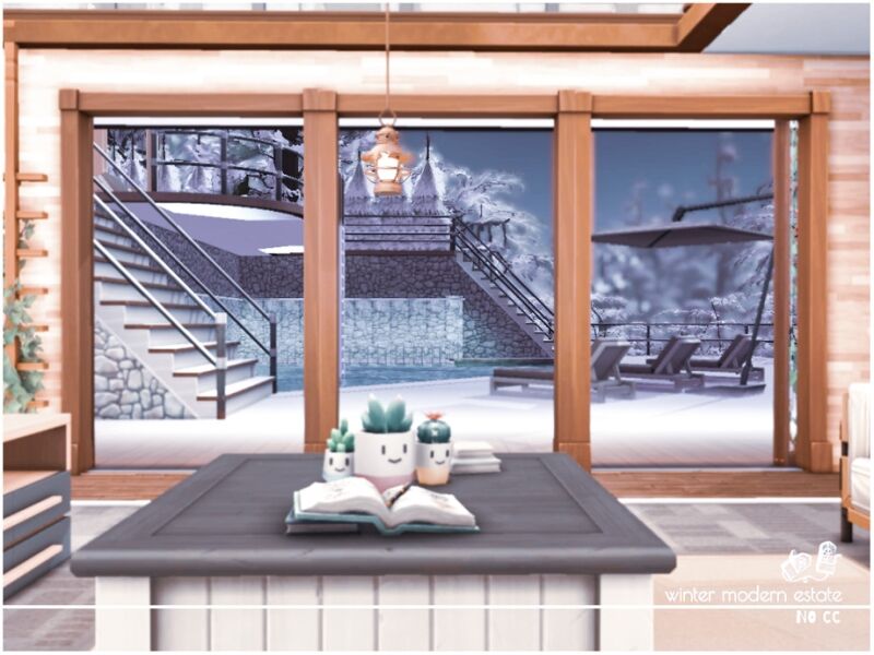 Stunning Winter Modern Estate Lot 5 sims 4 cc winter modern estate no cc lot 5