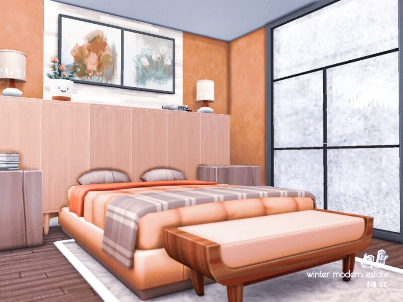 Stunning Winter Modern Estate Lot 3 sims 4 cc winter modern estate no cc lot 6