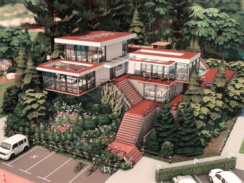 Stunning Winter Modern Estate Lot 2 sims 4 cc winter modern estate no cc lot 8