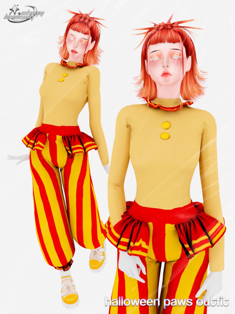 Cute Halloween Paws Outfit for Your Pets 4 sims 4 cc ☾ halloween paws outfit ✰ 2