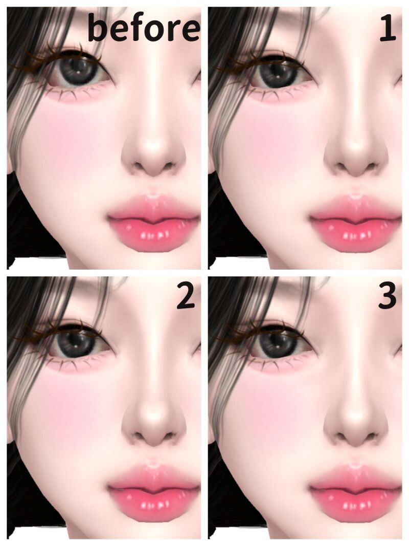 Nose Shadow 01 by Babyhyun0506 2 sims 4 cc 【babyhyun0506】 nose shadow 01 2