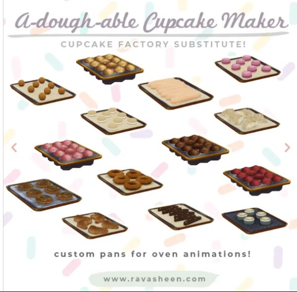 A-Dough-Able Cupcake Maker by Ravasheen 1 A-Dough-Able Cupcake Maker by Ravasheen Sims 4 CC