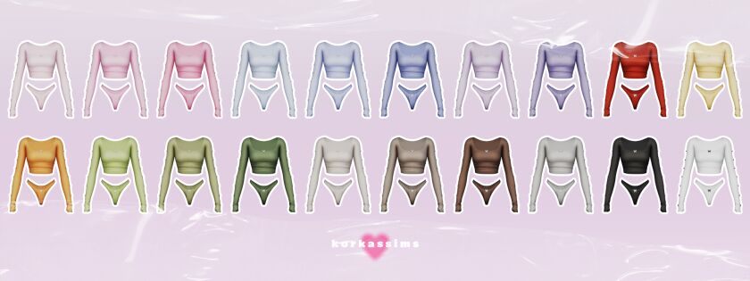 ♡ Abby SET ♡ 2 sims 4 cc abby set new mesh top bottom 20 swatches all 2