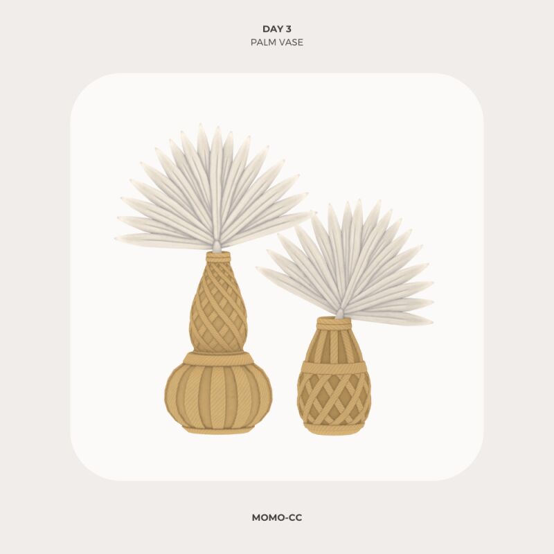 Advent Calendar 2024 - Summer Palm Vase 2 sims 4 cc advent calendar 2024 summer palm vase by momocc 2