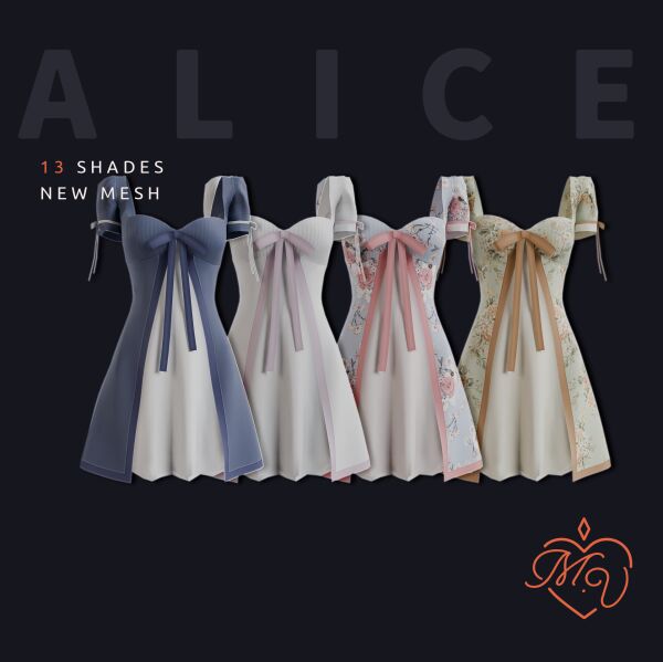 Alice Dress By Miss.Valentine 1 Alice Dress By Miss.Valentine Sims 4 CC