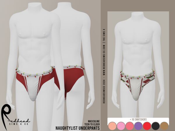 AM Naughtylist Underpants 1 AM Naughtylist Underpants Sims 4 CC