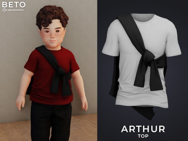 Arthur - Toddler Top by Beto_Ae0 1 Arthur – Toddler Top by Beto_Ae0 Sims 4 CC