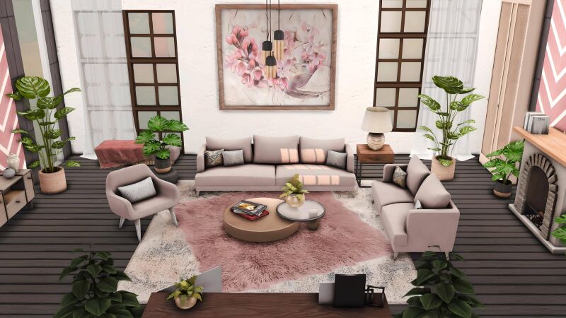 Aruela Living Room: Elegant Design for Your Home 5 sims 4 cc aruela living room by miwisimsie 3