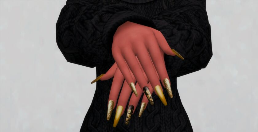 Autumn Nails Set N034 7 sims 4 cc autumn nails set n034 2