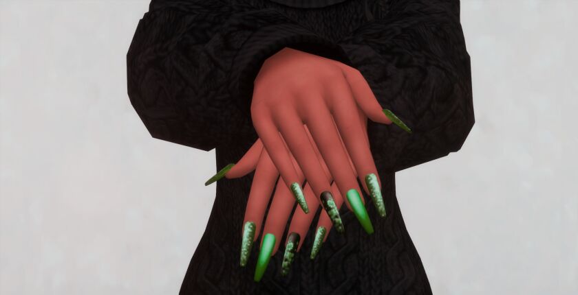 Autumn Nails Set N034 6 sims 4 cc autumn nails set n034 3