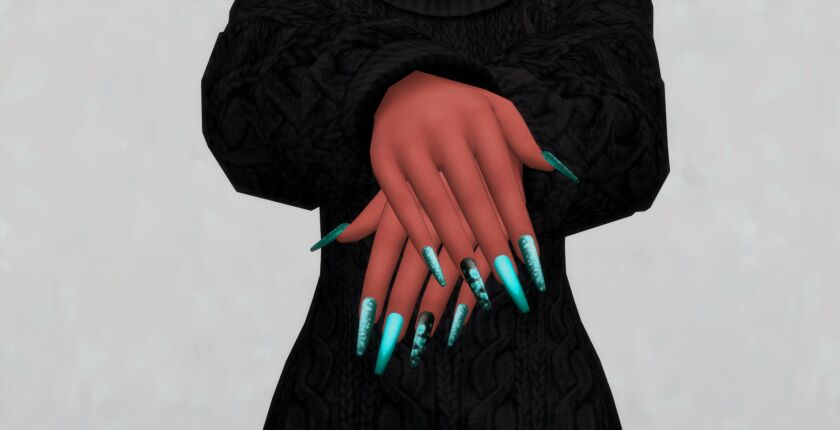 Autumn Nails Set N034 5 sims 4 cc autumn nails set n034 4