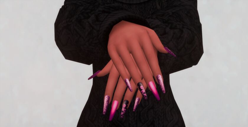 Autumn Nails Set N034 4 sims 4 cc autumn nails set n034 5