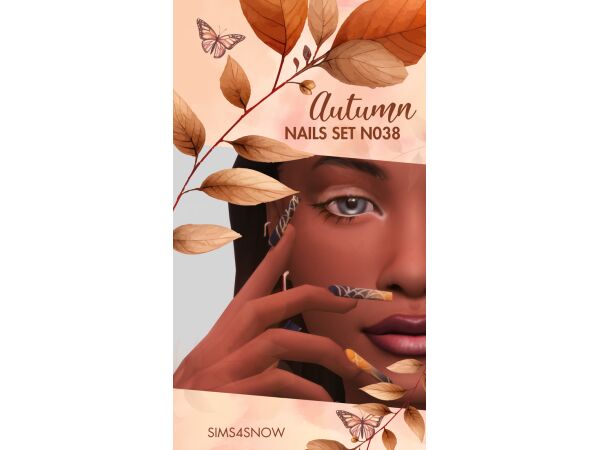 Stunning Autumn Nails Set N041 2 sims 4 cc autumn nails set n041 by sims4snow 2