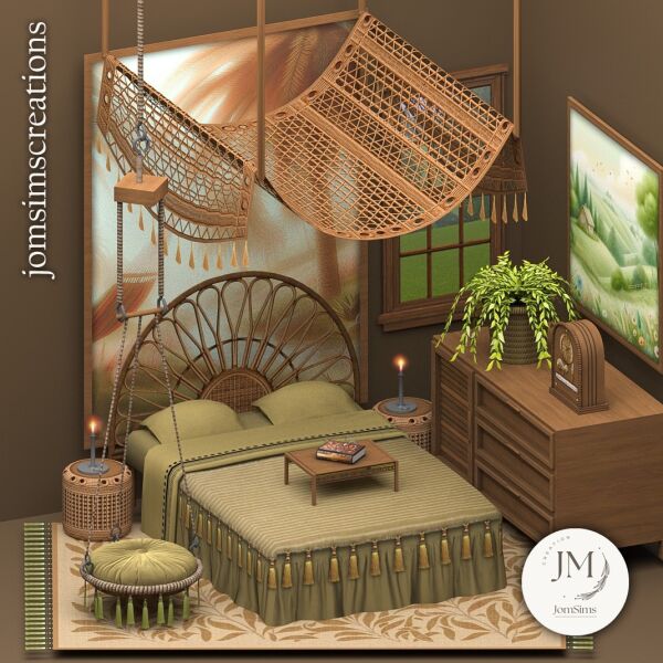 Bahia Bedroom Set by Jomsimscreations 1 Bahia Bedroom Set by Jomsimscreations Sims 4 CC