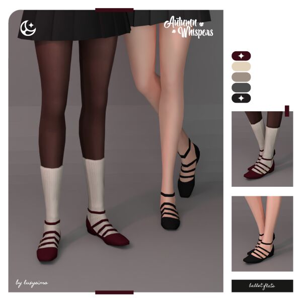 Ballet Flats - Autumn Whispers Collection 1 Ballet Flats – Autumn Whispers Collection Sims 4 CC