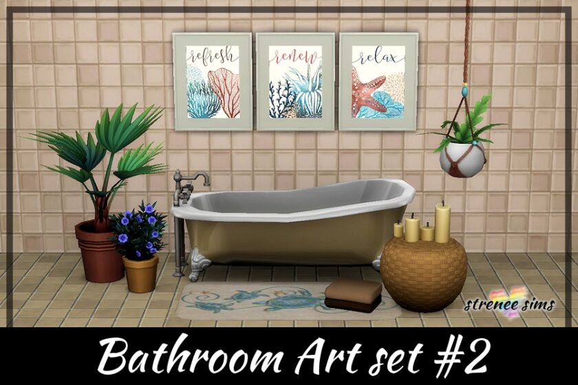 Stylish Bathroom Art Sets 1 Stylish Bathroom Art Sets Sims 4 CC