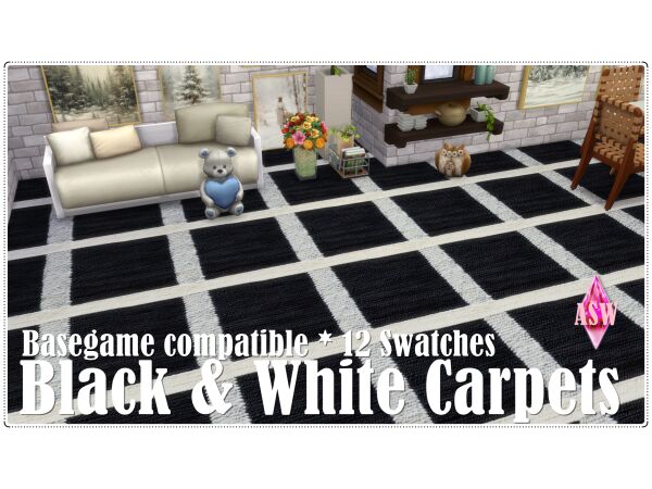 Stylish Black & White Carpets for Your Space 1 Stylish Black & White Carpets for Your Space Sims 4 CC