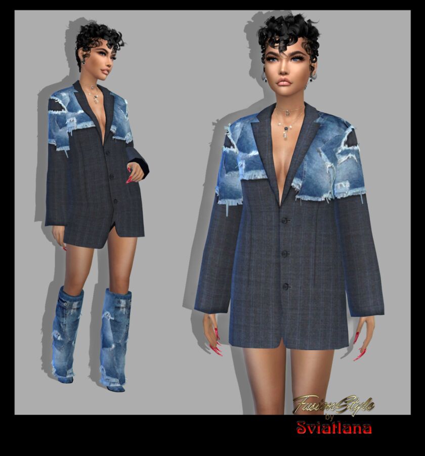 Blazer And Boots Fashion 1 Blazer And Boots Fashion Sims 4 CC