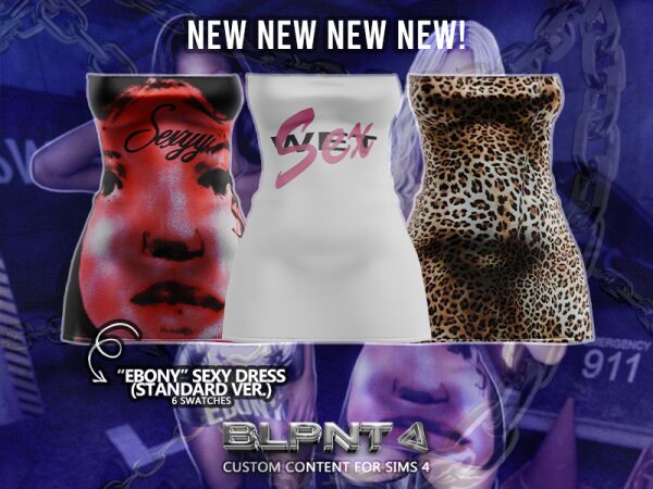 Ebony Sexy Dress 1 Ebony Sexy Dress Sims 4 CC