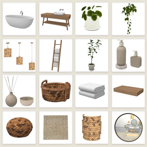 Stylish Boho Bathroom by Comiko 1 Stylish Boho Bathroom by Comiko Sims 4 CC