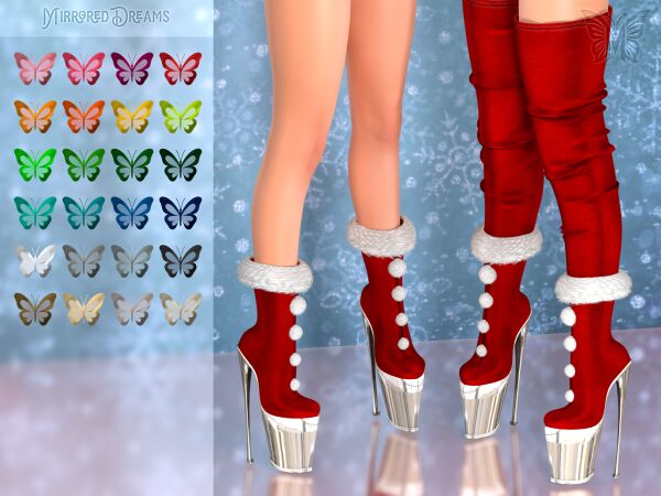 Stylish Christmas Boots 2024 1 Stylish Christmas Boots 2024 Sims 4 CC