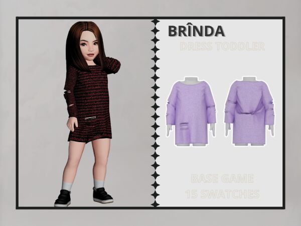 Brînda - Dress for Toddlers 1 Brînda – Dress for Toddlers Sims 4 CC