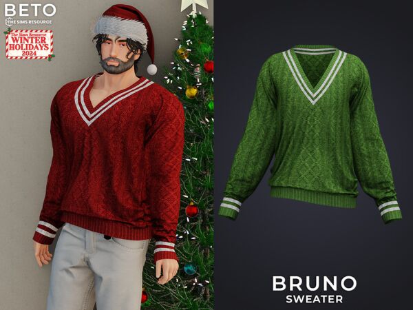 Bruno Sweater by Beto_Ae0 1 Bruno Sweater by Beto_Ae0 Sims 4 CC
