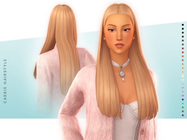 Carrie Hairstyle - Style 1 1 Carrie Hairstyle – Style 1 Sims 4 CC