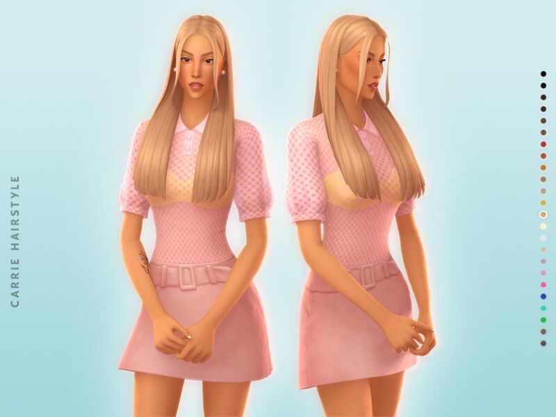 Carrie Hairstyle - Style 2 2 sims 4 cc carrie hairstyle style 2 by simcelebrity00 2