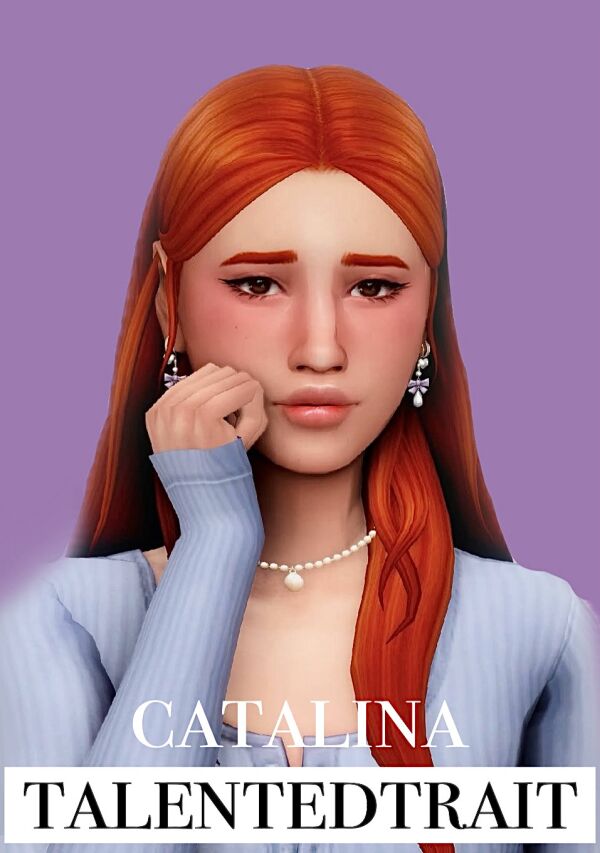 Catalina Hair: Stunning Long Hairstyle 1 Catalina Hair: Stunning Long Hairstyle Sims 4 CC