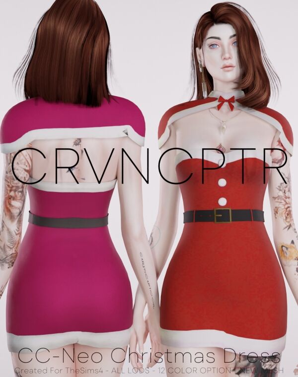 Stylish CC-Neo Christmas Dress 1 Stylish CC-Neo Christmas Dress Sims 4 CC