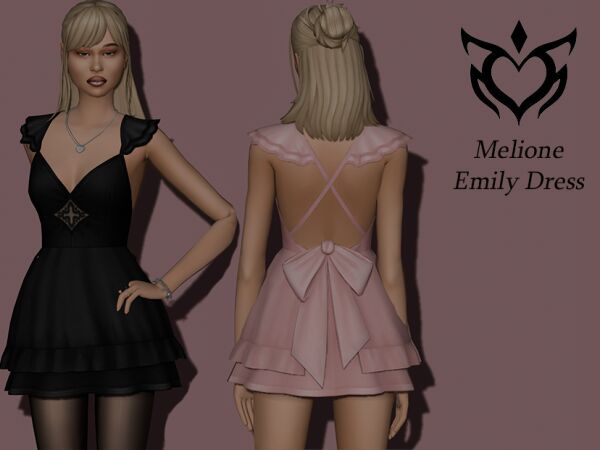 Chic And Unique Emily Dress by Melionecc 1 Chic And Unique Emily Dress by Melionecc Sims 4 CC