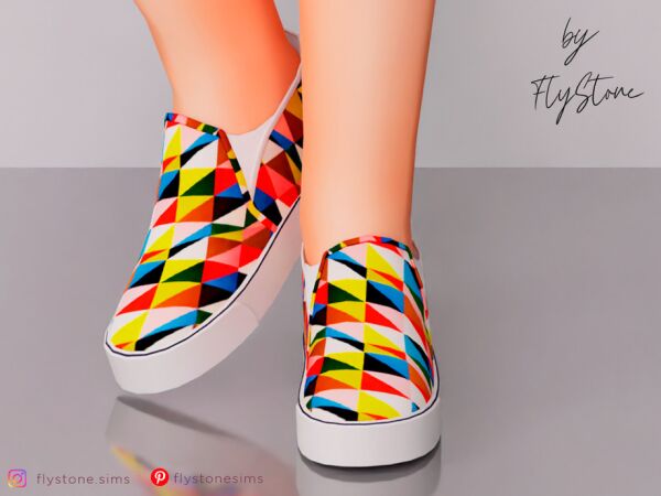 Trendy Child Sneakers with Geometric Patterns 1 Trendy Child Sneakers with Geometric Patterns Sims 4 CC