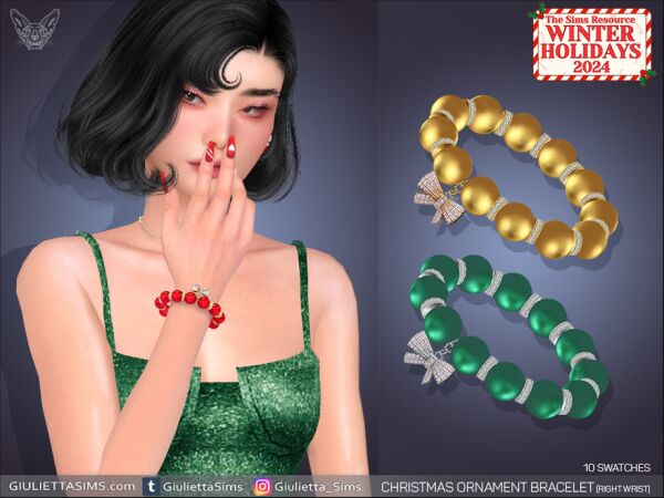 Christmas Ornament Bracelet for Right Wrist 1 Christmas Ornament Bracelet for Right Wrist Sims 4 CC