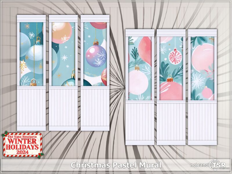 Christmas Pastel Mural: A Festive Touch 2 sims 4 cc christmas pastel mural by nolcanol 5