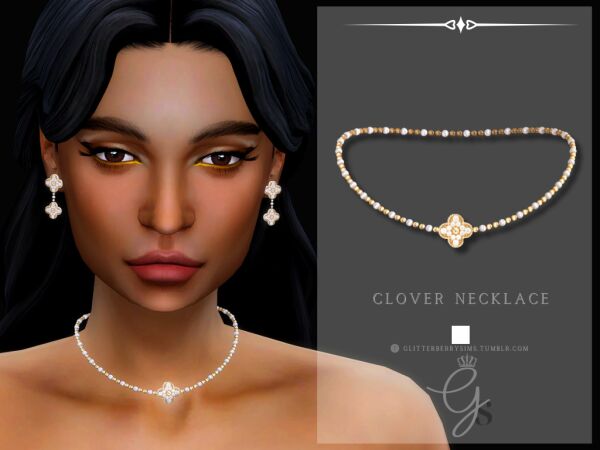 Clover Necklace by Glitterberry Sims 1 Clover Necklace by Glitterberry Sims Sims 4 CC