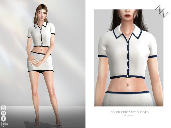 Color Contrast Sleeves by Znsims 1 Color Contrast Sleeves by Znsims Sims 4 CC