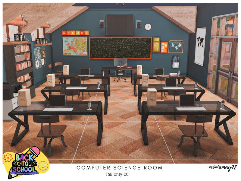 Computer Science Room CC by Moniamay72 1 Computer Science Room CC by Moniamay72 Sims 4 CC
