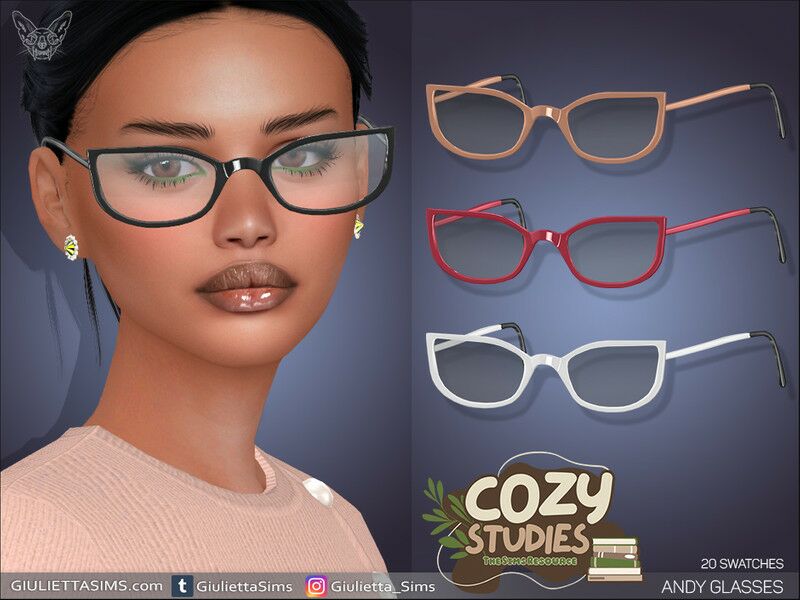 Cozy Studies – Andy Glasses 1 Cozy Studies – Andy Glasses Sims 4 CC