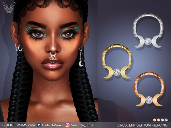 Crescent Diamond Septum Piercing 1 Crescent Diamond Septum Piercing Sims 4 CC