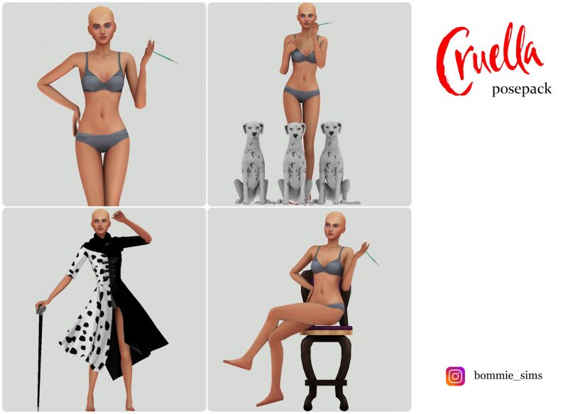 Cruella Set: Lingerie and Outfit Collection 2 sims 4 cc cruella set 2