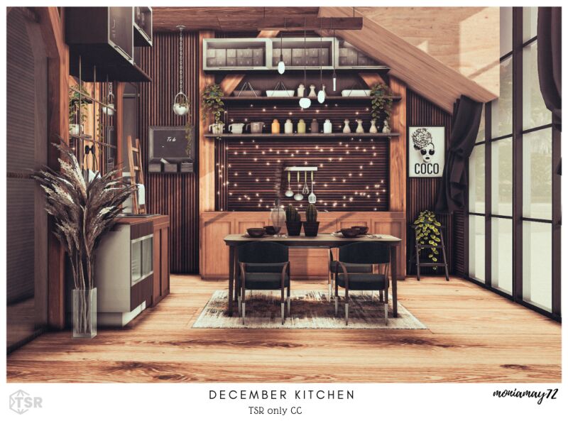 Cozy December Kitchen 4 sims 4 cc december kitchen 2