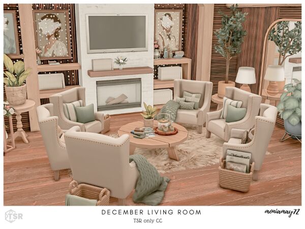 Stylish December Living Room 1 Stylish December Living Room Sims 4 CC