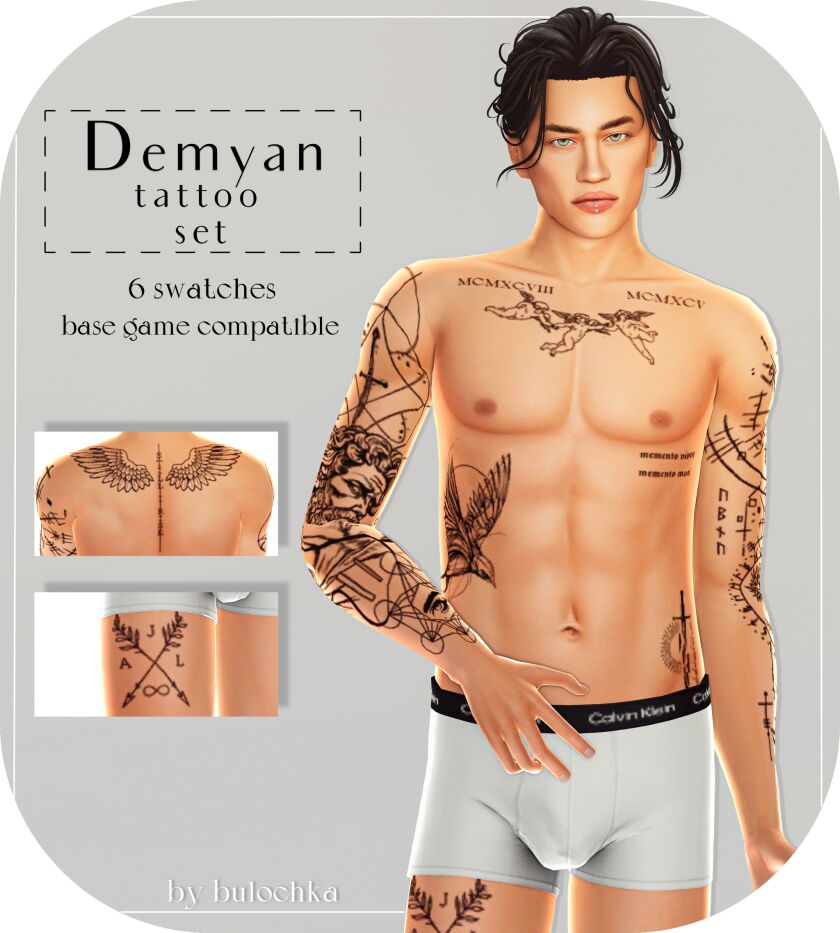 Demyan Tattoo Set - 1K Followers Gift 1 Demyan Tattoo Set – 1K Followers Gift Sims 4 CC