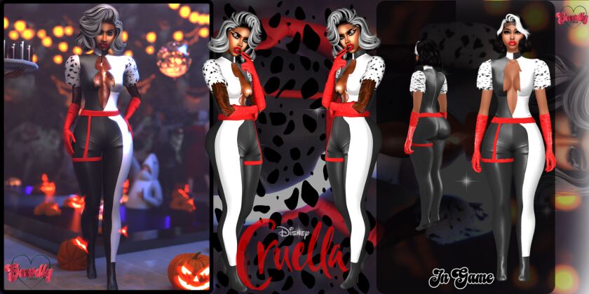 Cruella de Vil Costume for Sims 1 Cruella de Vil Costume for Sims Sims 4 CC