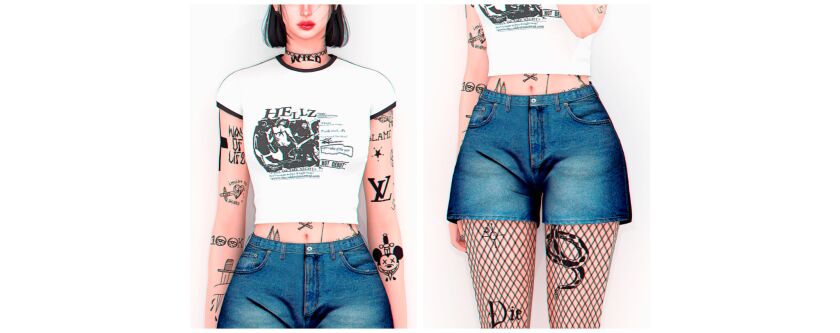 Stylish Touch Tee & Denim Shorts Download 7 sims 4 cc download here 4 1