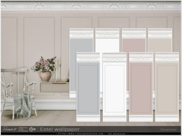 Stunning Estel Wallpaper for Your Sims Room 1 Stunning Estel Wallpaper for Your Sims Room Sims 4 CC
