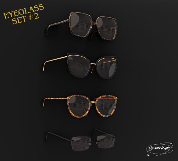 Stylish Eyeglasses Set #2 1 Stylish Eyeglasses Set #2 Sims 4 CC