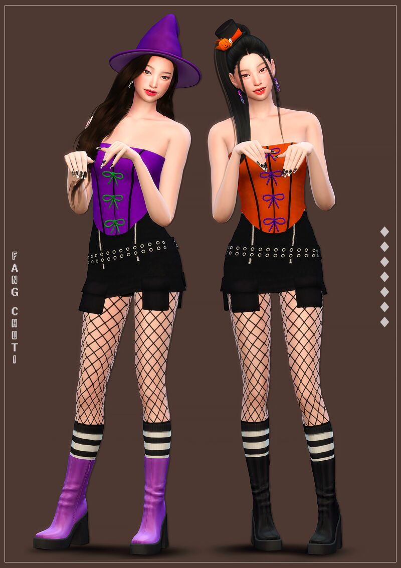 Fangchuti AH 2024 - Top & Skirt 3 sims 4 cc fangchuti ah 2024 top skirt 2