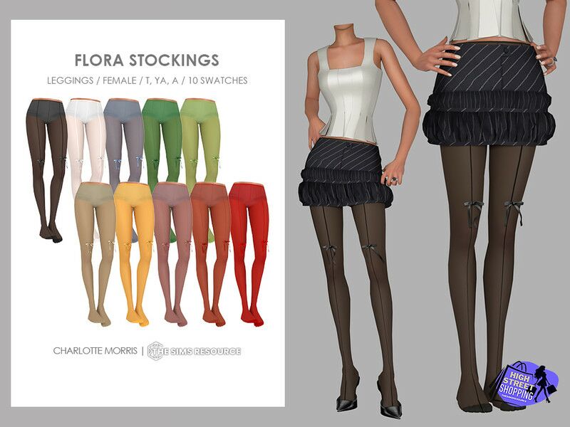 Flora Stockings 1 Flora Stockings Sims 4 CC